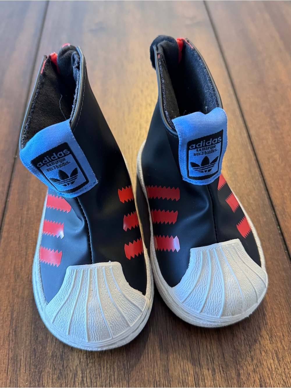 Adidas Baby Toddler Originals Superstar 360 Rain‎ Boots Size 4K Black Red